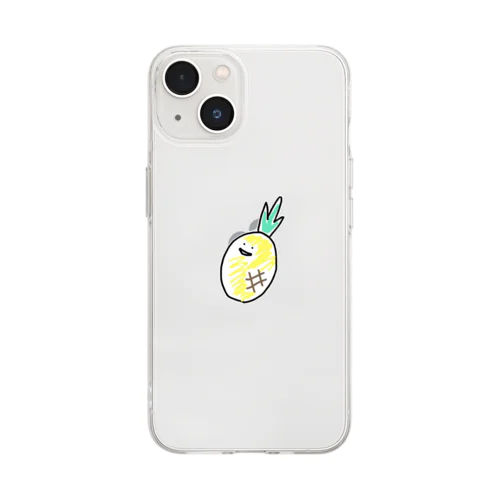 パイナップルTシャツ Soft Clear Smartphone Case