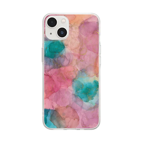 インクアート【flower】 Soft Clear Smartphone Case