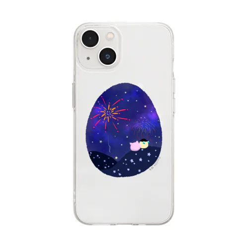 【おもちとほたもち】花火鑑賞 Soft Clear Smartphone Case