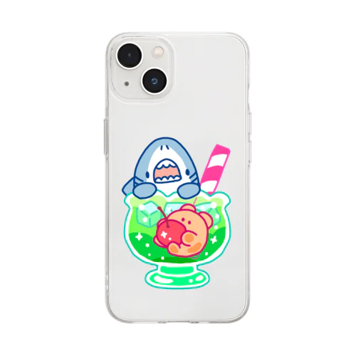 しゅわっとメロンソーダ Soft Clear Smartphone Case