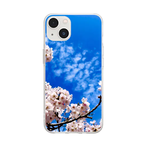 春の空 Soft Clear Smartphone Case