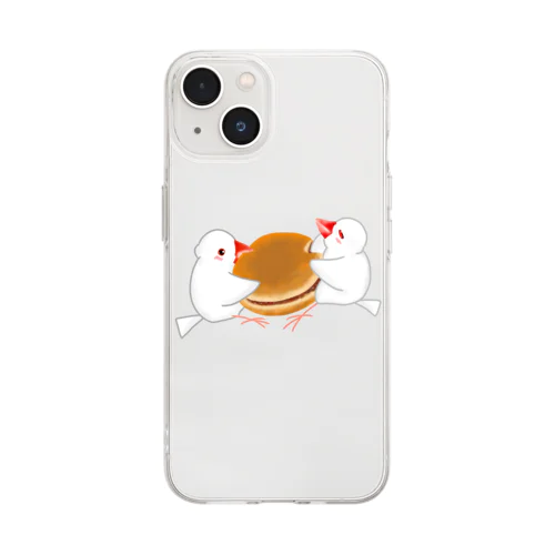 どら焼きと文鳥ず Soft Clear Smartphone Case