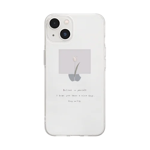 Peach Tulip × lavender blueberry milk tea Soft Clear Smartphone Case
