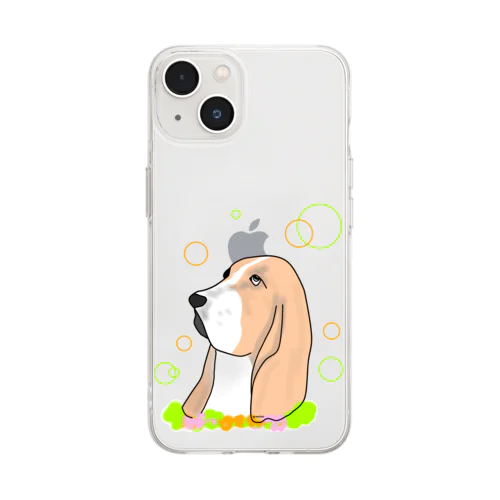 バセットハウンド癒し犬 Soft Clear Smartphone Case