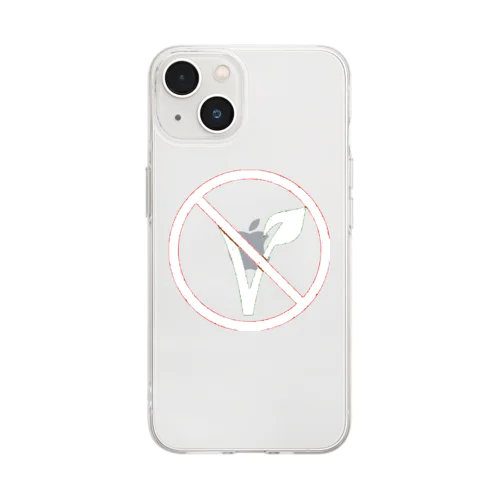 NO VEGAN （白ロゴ） Soft Clear Smartphone Case