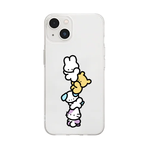 うさちゃんずタワー Soft Clear Smartphone Case