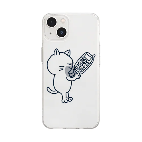 ガラケー猫 Soft Clear Smartphone Case