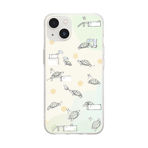 かめくんの１日 Soft Clear Smartphone Case