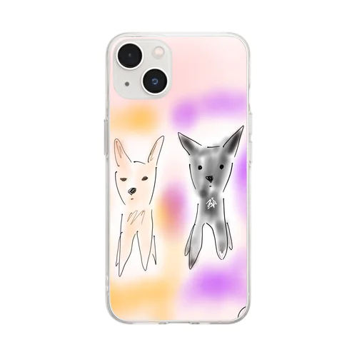 姉妹犬 Soft Clear Smartphone Case