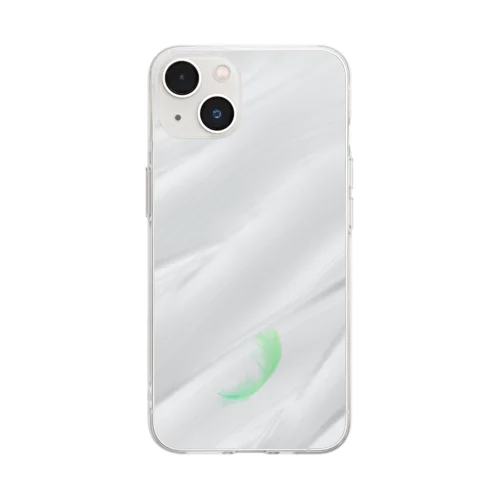 feather（green） Soft Clear Smartphone Case