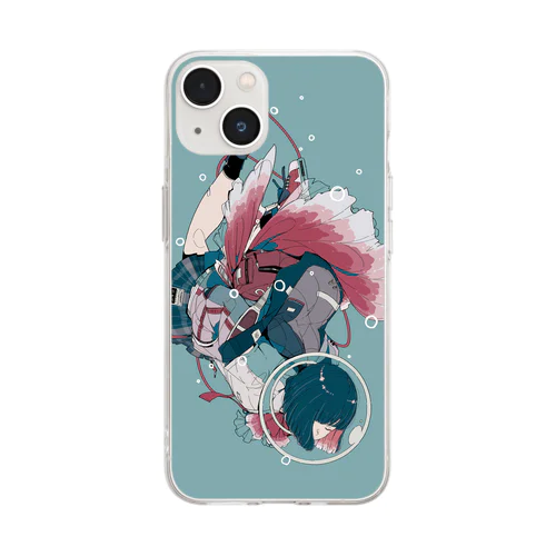 に(背景色付き) Soft Clear Smartphone Case