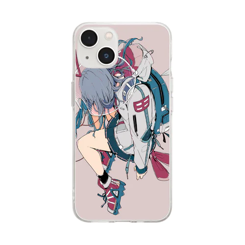 べ(背景色付き) Soft Clear Smartphone Case