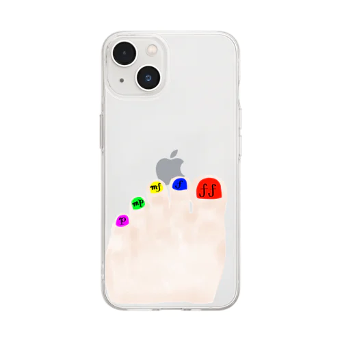 強弱記号あし Soft Clear Smartphone Case