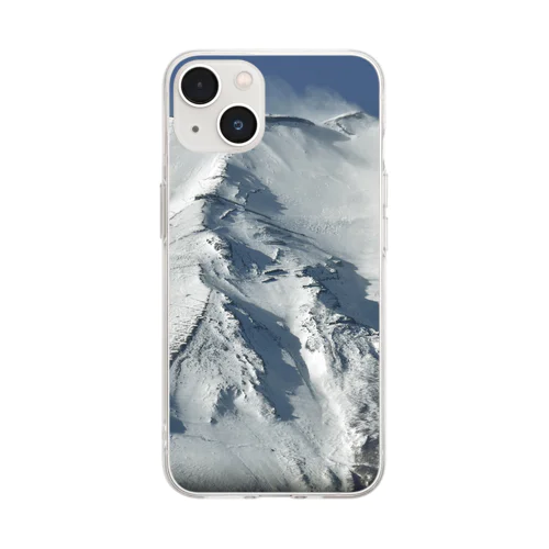 冠雪した富士山_003 Soft Clear Smartphone Case