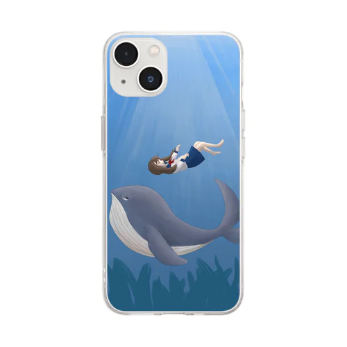 深海少女とクジラ Soft Clear Smartphone Case