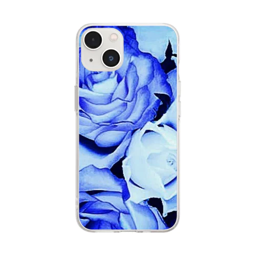 BLUE Rose Soft Clear Smartphone Case