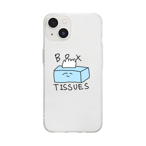 ゆる箱ティッシュ Soft Clear Smartphone Case