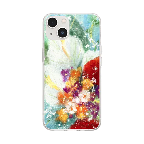 花・アンスリウム Soft Clear Smartphone Case