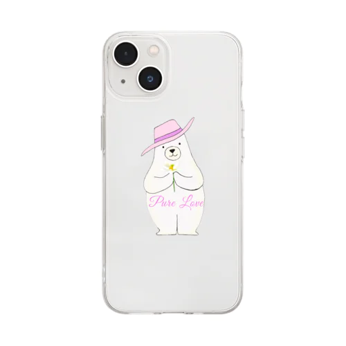 しろくまの蓮 Soft Clear Smartphone Case