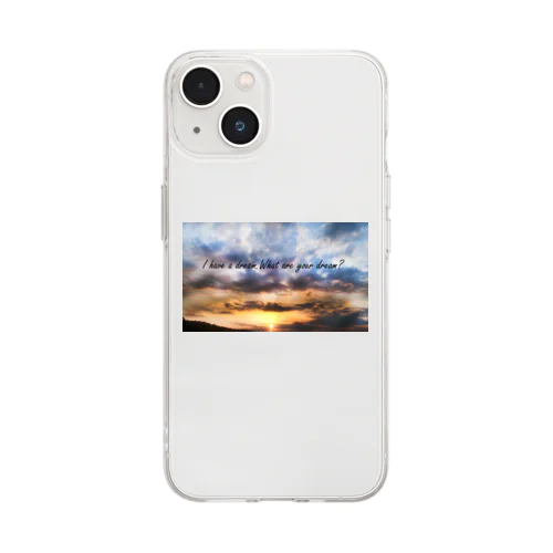 夕日を見ながら夢語ろ Soft Clear Smartphone Case