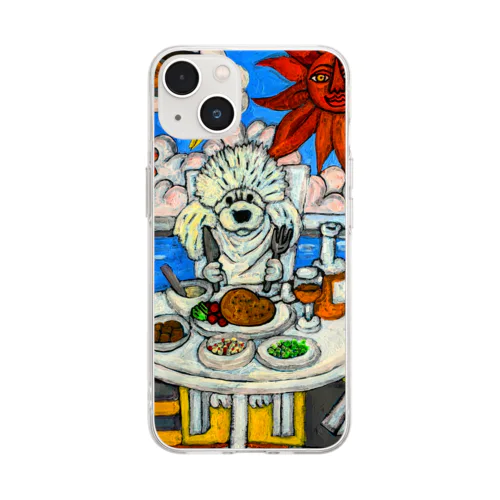 トイプードルのランチ Soft Clear Smartphone Case