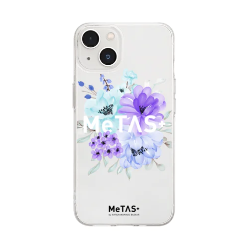 MeTAS＋（ミタス）ブルーフラワー Soft Clear Smartphone Case