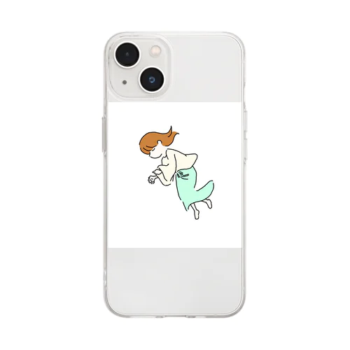 お昼寝 Soft Clear Smartphone Case