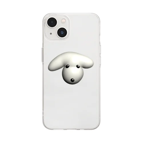 立体的な犬 Soft Clear Smartphone Case