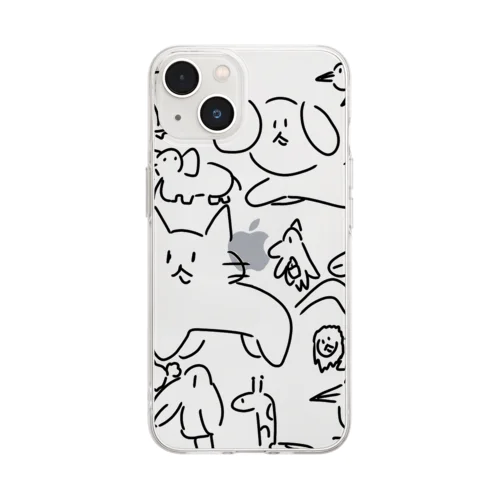 ゆかいでかわいいどうぶつさんたち！ Soft Clear Smartphone Case