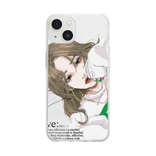 persistent love【green】 Soft Clear Smartphone Case