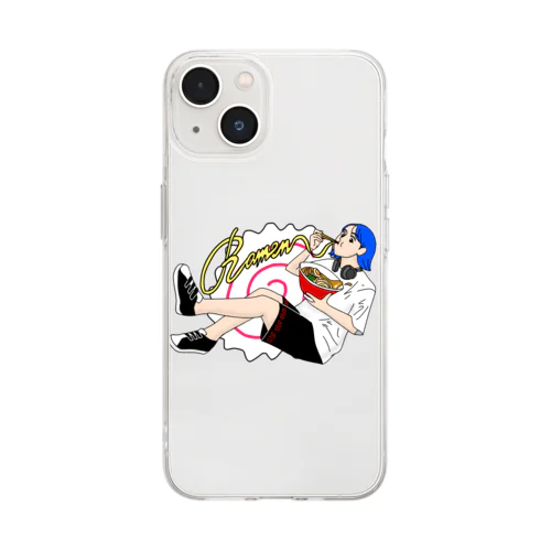 らーめん女子 Soft Clear Smartphone Case