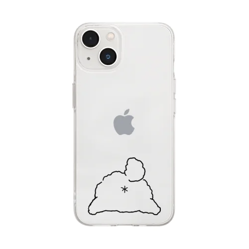 ゆるプー のおしり  クロ線 Soft Clear Smartphone Case