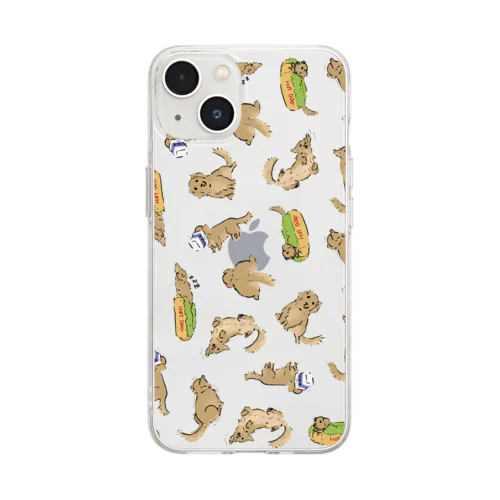 犬がいっぱい Soft Clear Smartphone Case