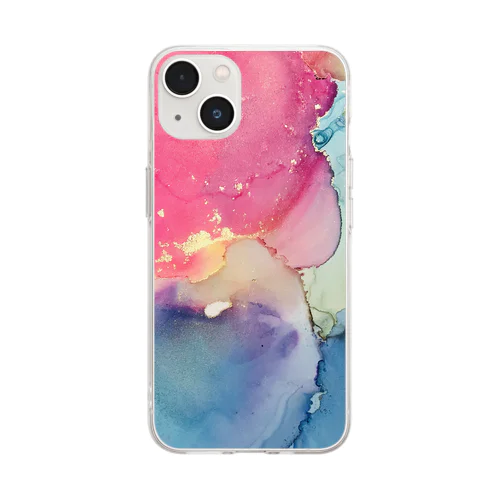 華-アルコールインクアート Soft Clear Smartphone Case