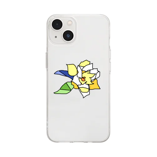 6/30 誕生花「クチナシ」 Soft Clear Smartphone Case