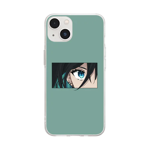 黒髪インナーカラーの女の子 Soft Clear Smartphone Case