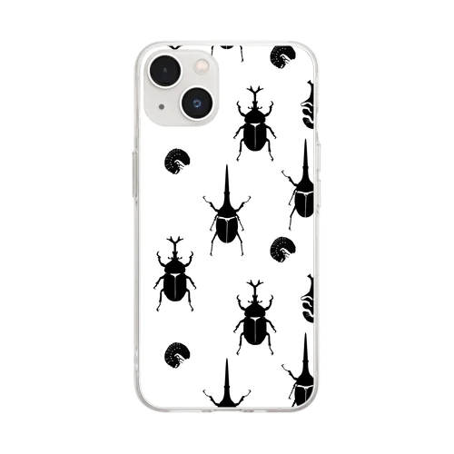 カブトムシ柄 Soft Clear Smartphone Case