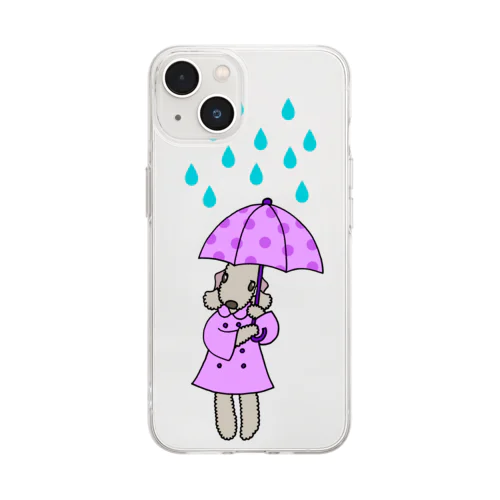 雨ふり(レバーVer.) Soft Clear Smartphone Case