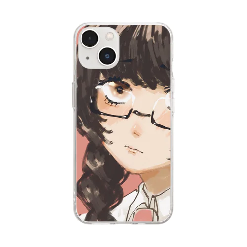 恋する三つ編み女の子 Soft Clear Smartphone Case