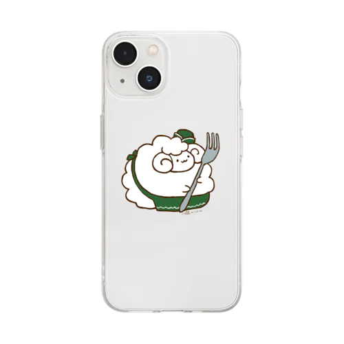 エプロンひつじ Soft Clear Smartphone Case