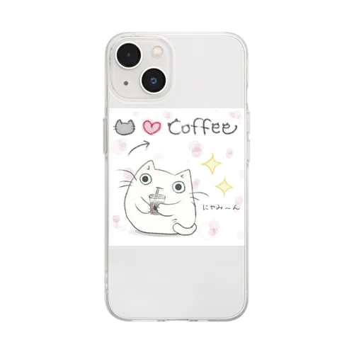 ねこ❤️coffee ソフトクリアスマホケース