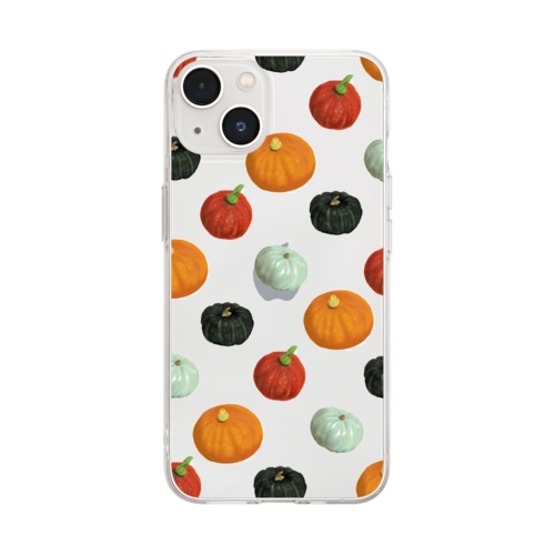 四色かぼちゃ Soft Clear Smartphone Case