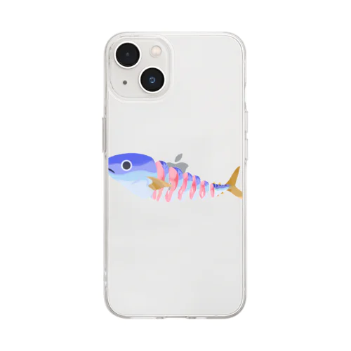 サバの切り身 Soft Clear Smartphone Case