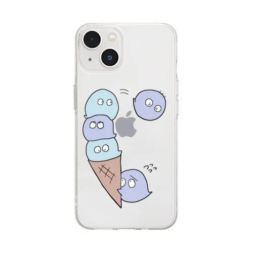 おばけアイス　スマホケース Soft Clear Smartphone Case