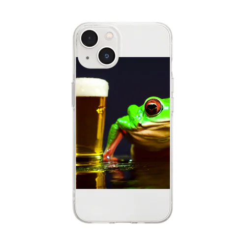 ビール Soft Clear Smartphone Case