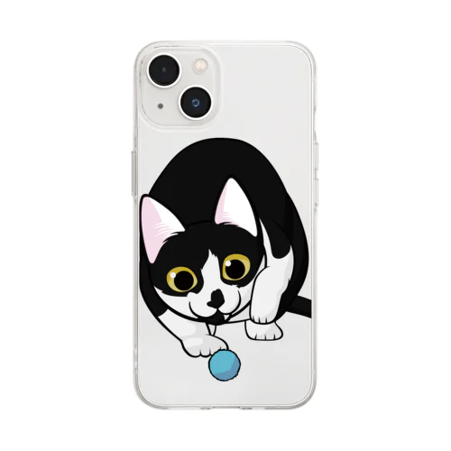 そこそこリアルねこ おもちゃを狙うにゃん01 Soft Clear Smartphone Case