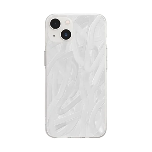 white paint Soft Clear Smartphone Case