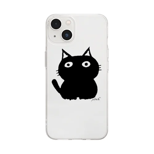 くろにゃん Soft Clear Smartphone Case