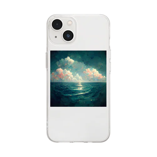 空と海 Soft Clear Smartphone Case