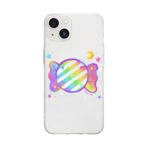 ★虹色キャンディ★ Soft Clear Smartphone Case